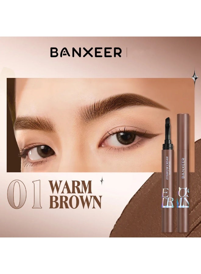 Banxeer Eyebrow Cream -with Brush (Color #1 Warm Brown) - Image 2