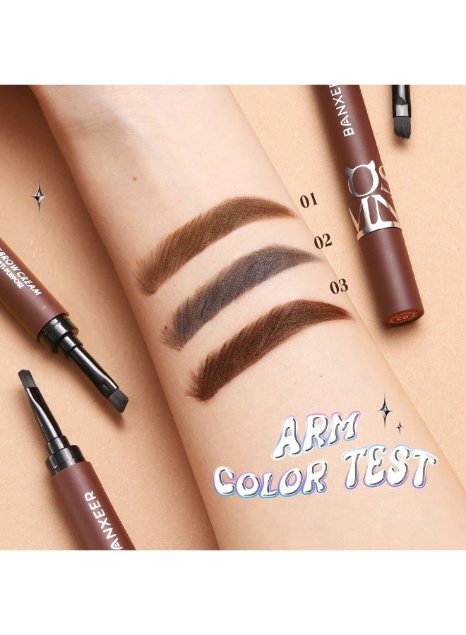 Banxeer Eyebrow Cream -with Brush (Color #1 Warm Brown) - Image 3