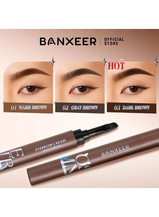 Banxeer Eyebrow Cream -with Brush (Color #1 Warm Brown) - Image 4