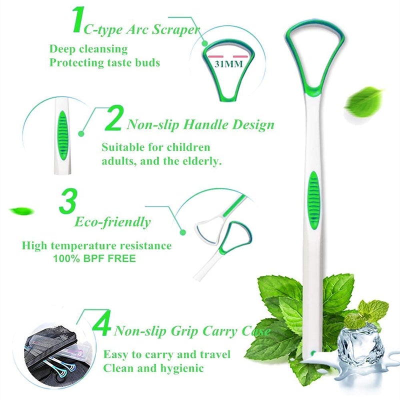 THINKPRICE Tongue Scraper Cleaner 100% BPA Free Tongue Scrapers with Travel Handy Case for Adults, Kids, Healthy Oral Care, Easy to Use, Help Fight Bad Breath (4 PACK) - Image 5