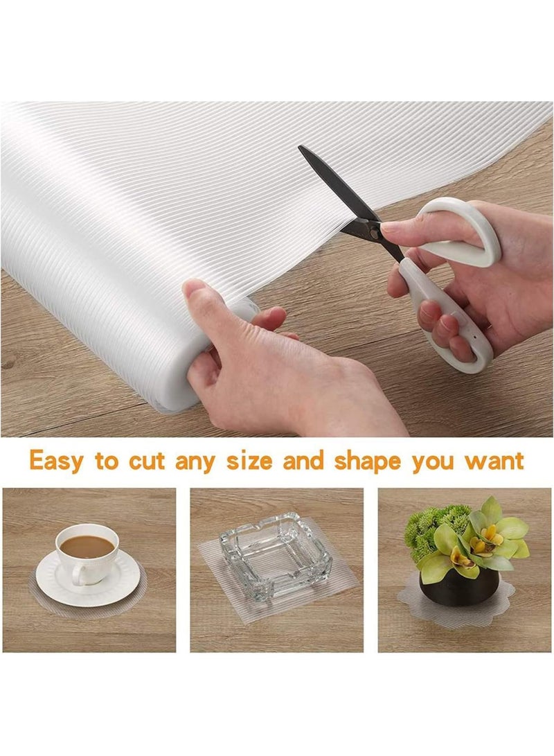 【عرض الجمعة الصفراء】 بطانة أرفف شفافة من EVA - 5متر × 45سم، مانعة للانزلاق وقابلة للغسل والقطع، لحماية المطبخ والخزانات مفارش بلاستيك - Image 3