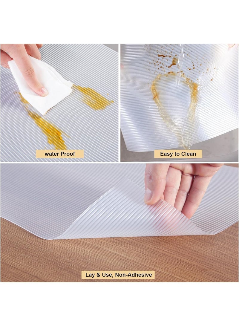 【عرض الجمعة الصفراء】 بطانة أرفف شفافة من EVA - 5متر × 45سم، مانعة للانزلاق وقابلة للغسل والقطع، لحماية المطبخ والخزانات مفارش بلاستيك - Image 5