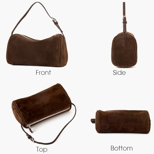 DONNAIN Premium Suede Leather Crossbody Purses for Women, Small Shoulder Bag with Adjustable Strap and Crossbody Hobo Bag (Coffee) - Image 3