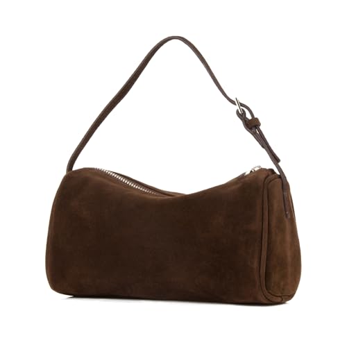 DONNAIN Premium Suede Leather Crossbody Purses for Women, Small Shoulder Bag with Adjustable Strap and Crossbody Hobo Bag (Coffee) - Image 1