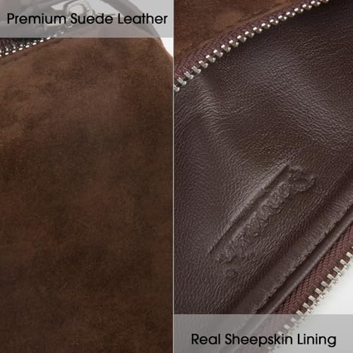 DONNAIN Premium Suede Leather Crossbody Purses for Women, Small Shoulder Bag with Adjustable Strap and Crossbody Hobo Bag (Coffee) - Image 4