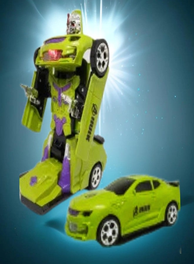 VRION® Toy Deform Robot Car for Kids,Go Action 2 in 1 Robot Car with LED Lights(Green) (Robot (Pack 0f 1) - Image 1