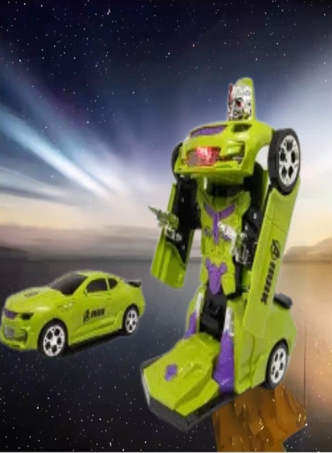 VRION® Toy Deform Robot Car for Kids,Go Action 2 in 1 Robot Car with LED Lights(Green) (Robot (Pack 0f 1) - Image 2