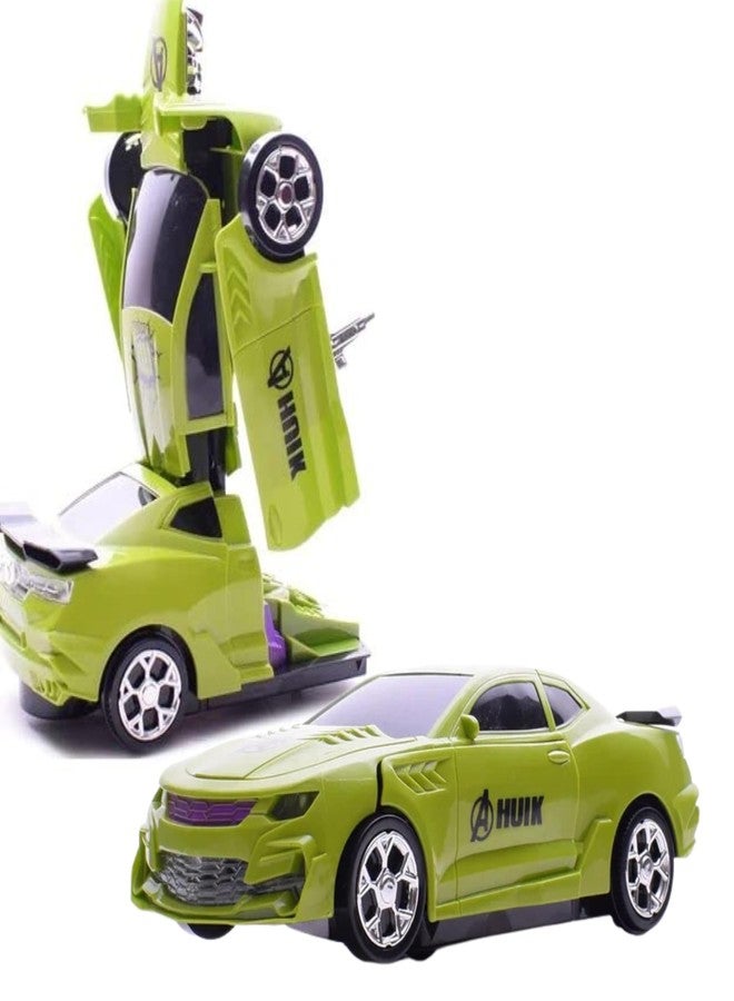 VRION® Toy Deform Robot Car for Kids,Go Action 2 in 1 Robot Car with LED Lights(Green) (Robot (Pack 0f 1) - Image 3