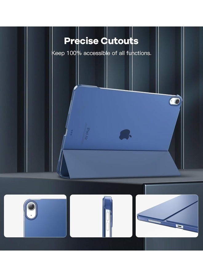 Slim Stand Cover for iPad Air 13-Inch (M2 2024) - Translucent Back with Auto Wake/Sleep and Touch ID Support, Navy Blue - Image 3