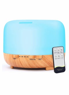 Upgraded Essential Oil Diffuser 500ml Ultrasonic Aromatherapy Air Vaporizer with 7 Color Lights 4 Timer Fragrant Cool Mist Humidifier Auto Shut-off Function for Home Office