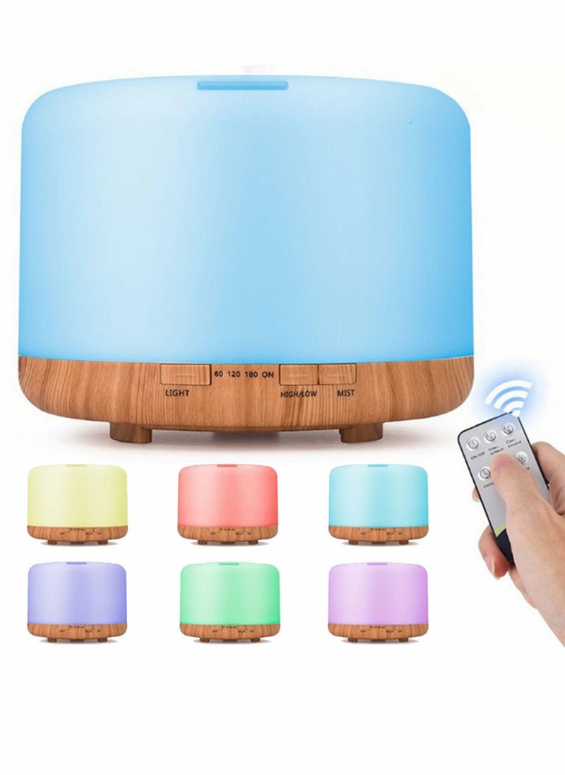 Y&D - Upgraded Essential Oil Diffuser 500ml Ultrasonic Aromatherapy Air Vaporizer with 7 Color Lights 4 Timer Fragrant Cool Mist Humidifier Auto Shut-off Function for Home Office - Image 1