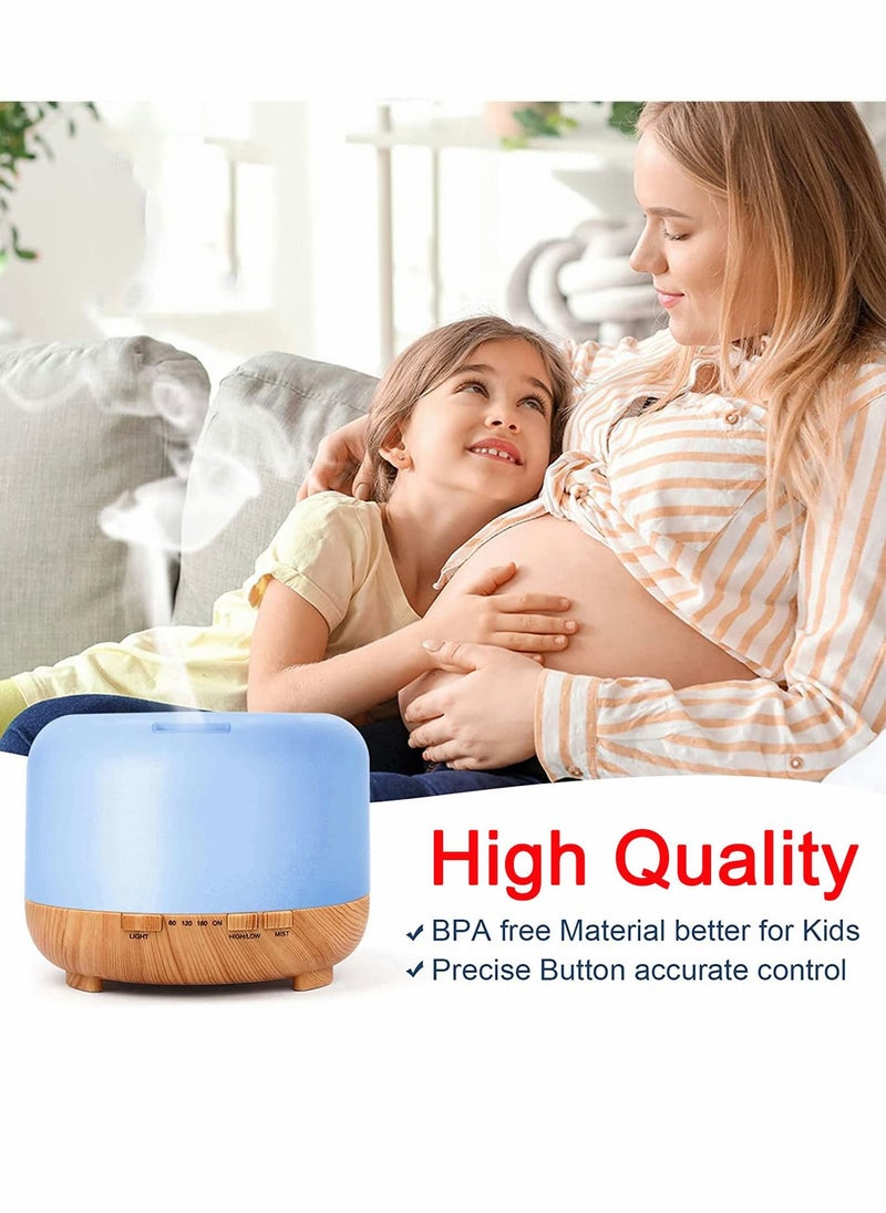 Y&D - Upgraded Essential Oil Diffuser 500ml Ultrasonic Aromatherapy Air Vaporizer with 7 Color Lights 4 Timer Fragrant Cool Mist Humidifier Auto Shut-off Function for Home Office - Image 1