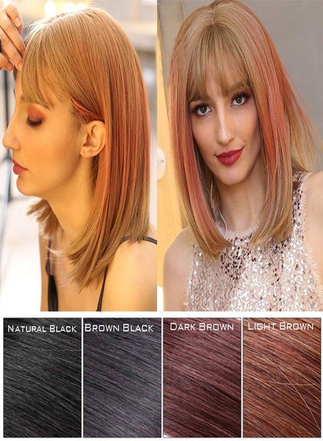 Mrisata Hair Toppers Clip on Fringe Extension, Hairpieces for Women, Bangs Topper With Invisible Seamless Thin Neat Air Bangs, Straight 3D Cover (B) - Image 3