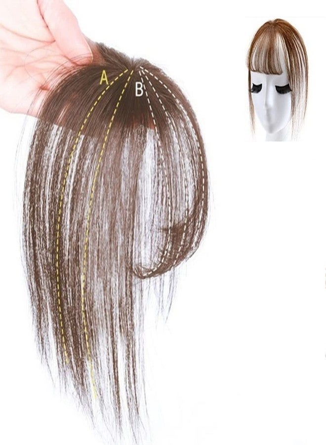 Mrisata Hair Toppers Clip on Fringe Extension, Hairpieces for Women, Bangs Topper With Invisible Seamless Thin Neat Air Bangs, Straight 3D Cover (B) - Image 2