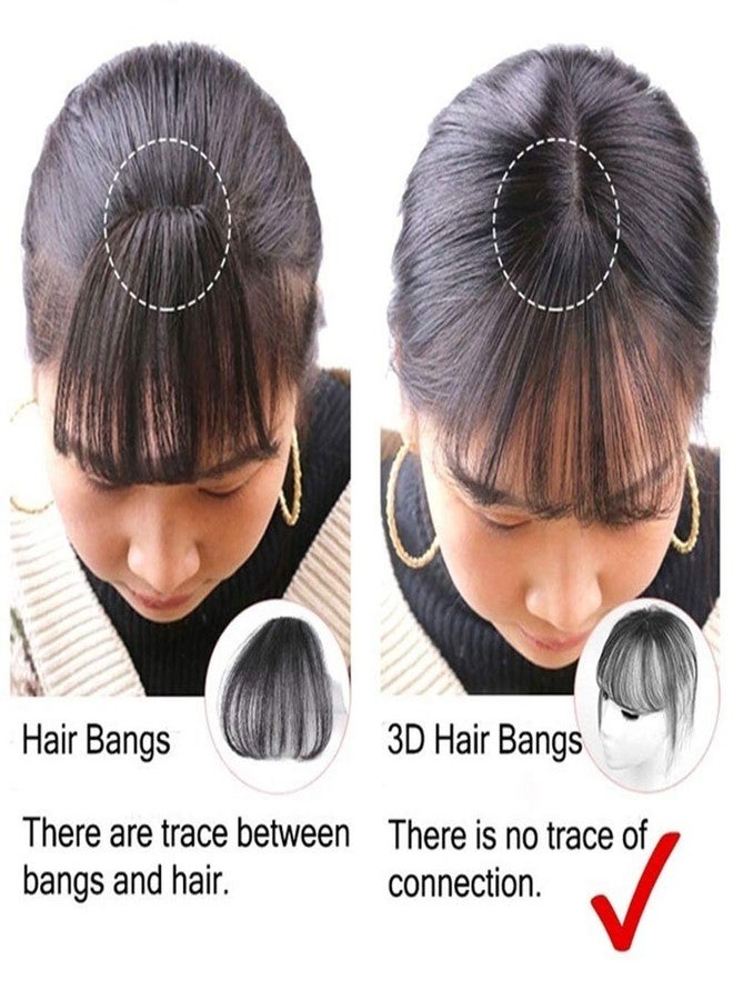 Mrisata Hair Toppers Clip on Fringe Extension, Hairpieces for Women, Bangs Topper With Invisible Seamless Thin Neat Air Bangs, Straight 3D Cover (B) - Image 4
