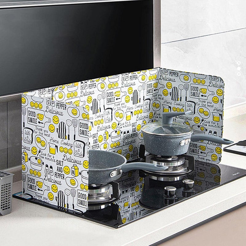 3 Sided Splatter Guard, Guard Heatproof Aluminum Foil, 3 Sided Splatter Guard Kitchen Gadgets Baking Protector for Kitchen Wall Screen, Non-stick Grease Splatter Guard for Frying Pan - Image 2