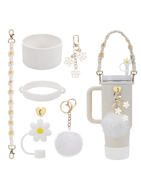 Stanley Cup Accessories Set- Water Bottle Handle Strap, Siliocne Stanley Cup Boot, Stanley Charms for Stanley Cup 40oz Tumbler