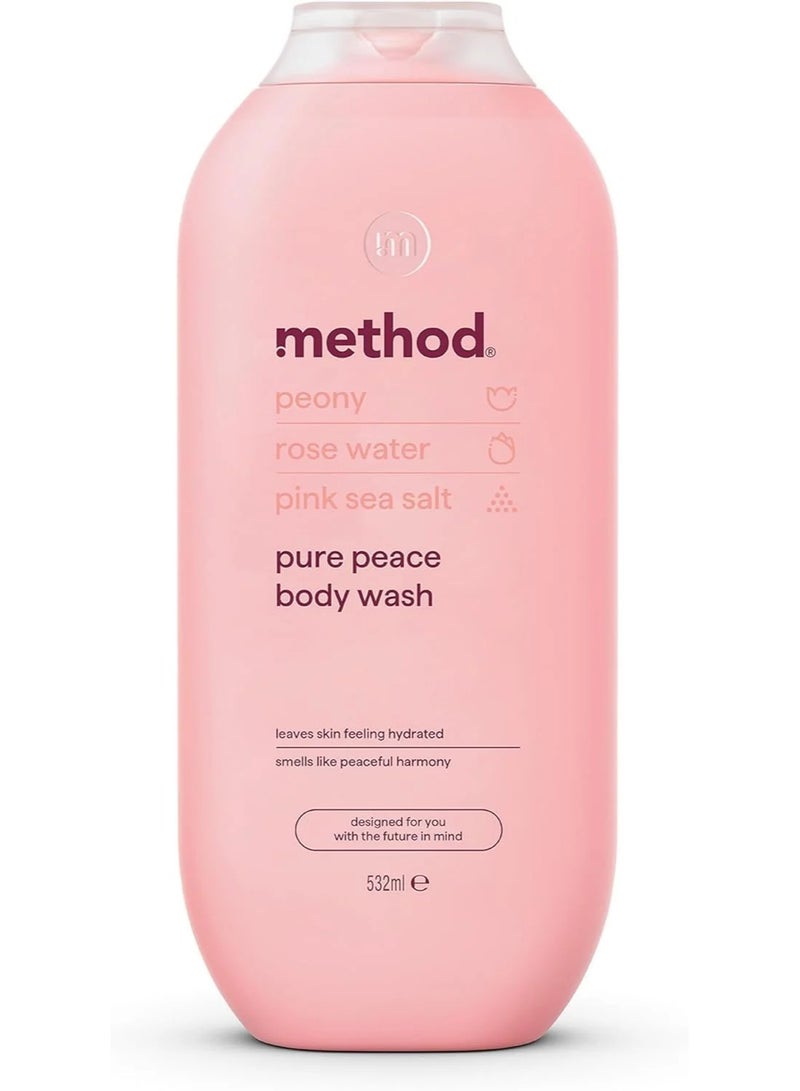 ميثود جل استحمام للجسم بيور بيس برائحة الفاوانيا وماء الورد وملح البحر الوردي 532 مل - Image 5