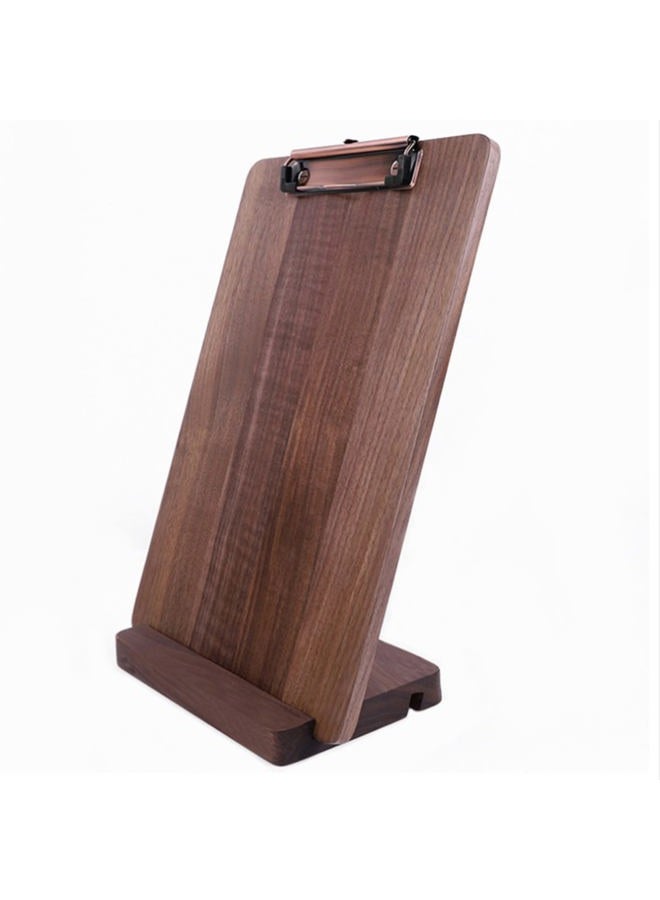 Banjiang Solid Hardwood Walnut Clipboard with Stand Set - Ideal for Menu Display, Receipt Holder, and More for Restaurants, Bars, Coffee Shops, Self-Service BBQ, Tables, and Countertops - Image 1