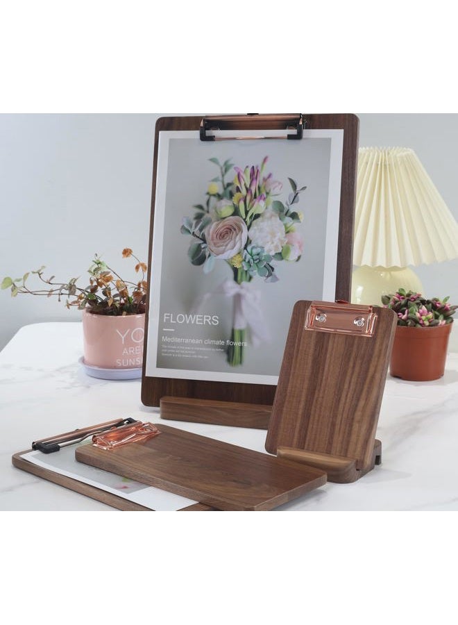 Banjiang Solid Hardwood Walnut Clipboard with Stand Set - Ideal for Menu Display, Receipt Holder, and More for Restaurants, Bars, Coffee Shops, Self-Service BBQ, Tables, and Countertops - Image 3