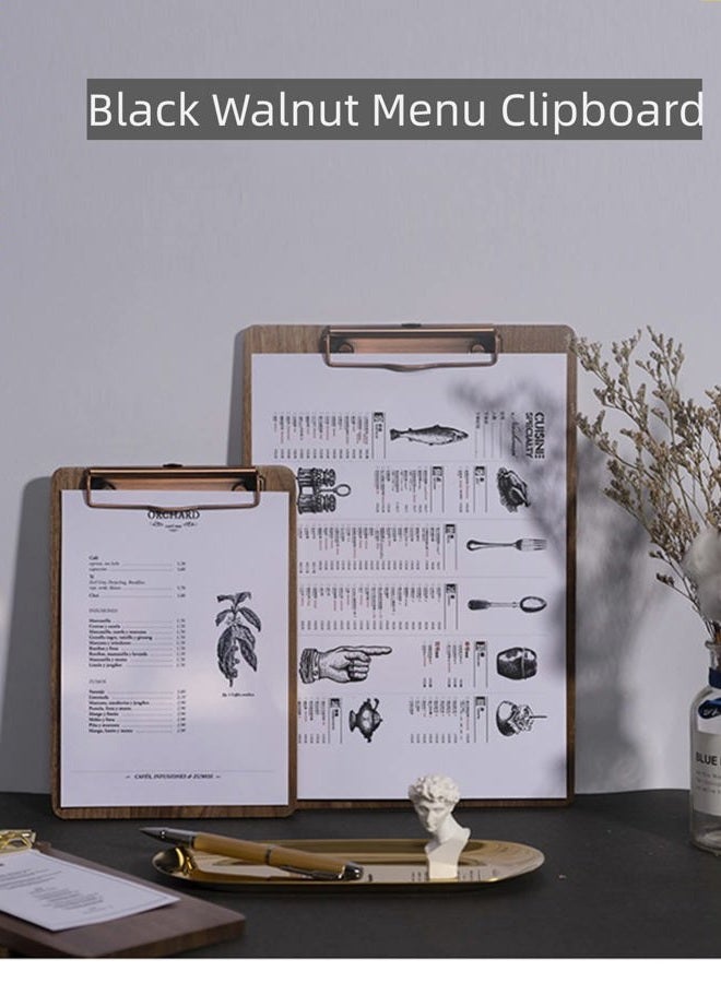 Banjiang Solid Hardwood Walnut Clipboard with Stand Set - Ideal for Menu Display, Receipt Holder, and More for Restaurants, Bars, Coffee Shops, Self-Service BBQ, Tables, and Countertops - Image 4