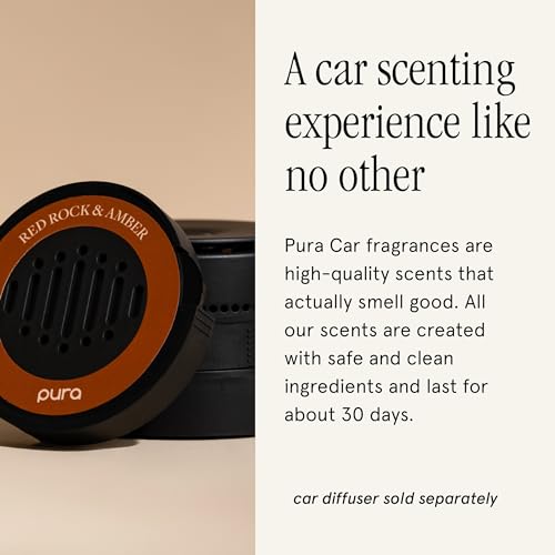 Pura Car Scent Refill - Fragrance for Pura Car Diffuser - Clean & Safe Luxury Diffuser Scent - Long-Lasting Fragrance for 30 Days of Aroma - Must-Have - Red Rock & Amber - Image 3