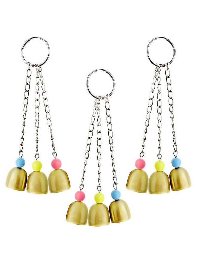 SunGrow Parrot Bell Toys, Galvanized 3 Steel Bells For Cockatiels, Conures And Lovebirds, Jingle Sound, 3 Bells Per Pack - Image 1