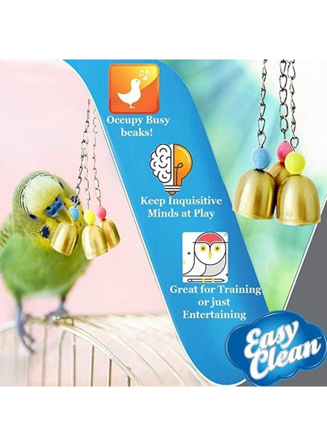 SunGrow Parrot Bell Toys, Galvanized 3 Steel Bells For Cockatiels, Conures And Lovebirds, Jingle Sound, 3 Bells Per Pack - Image 5
