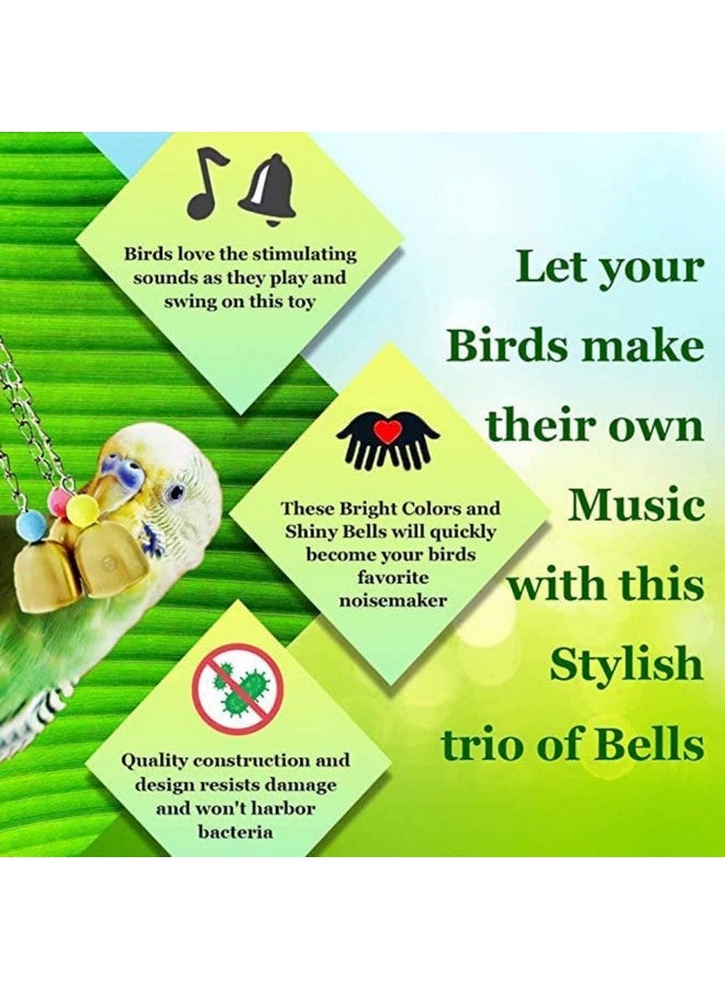 SunGrow Parrot Bell Toys, Galvanized 3 Steel Bells For Cockatiels, Conures And Lovebirds, Jingle Sound, 3 Bells Per Pack - Image 3