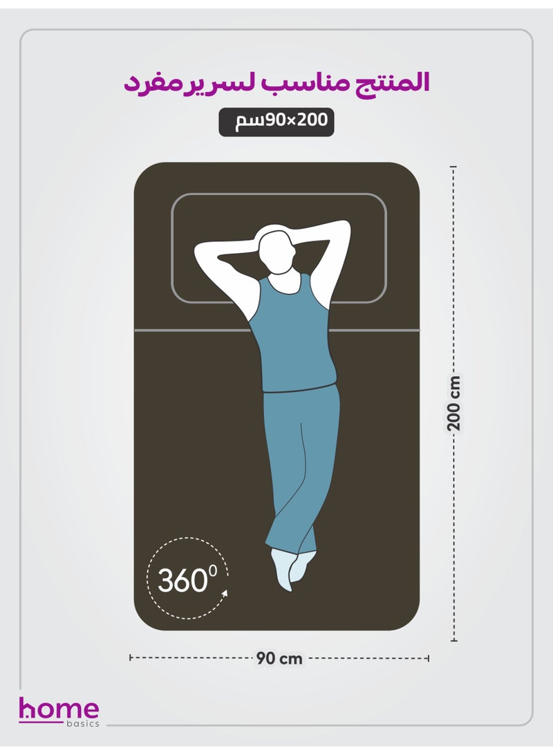 Donetella Bedding Fitted Sheet - Fits 90x190 Cm Bed For Single Bed 2 Pcs (1 Fitted Sheet and 1 Pillowcase) - 30 Cm Deep Pocket - Solid Bed Sheet - Image 2