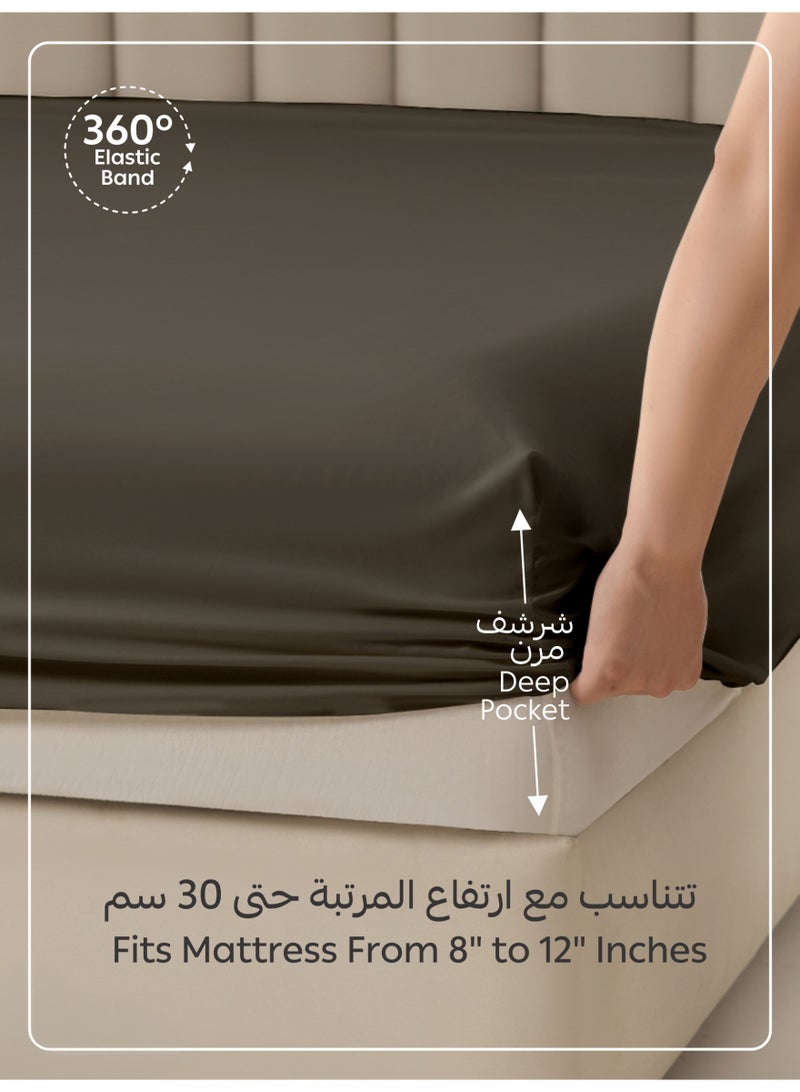 Donetella Bedding Fitted Sheet - Fits 90x200 Cm Bed For Single Bed 2 Pcs (1 Fitted Sheet and 1 Pillowcase) - 30 Cm Deep Pocket - Solid Bed Sheet - Image 4