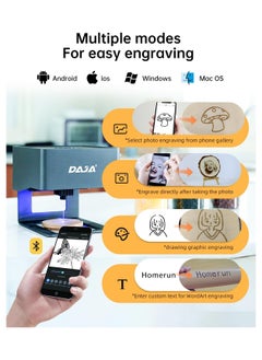 DAJA DJ6 Laser Engraver DIY Marking Portable Engraving Machine for DIY Handcraft Logo Mark Printer 80x80mm Carving Area Support Wireless Mobile Connection Wood Ceramics Kraft Papers Leathers Plastic  - Image 3