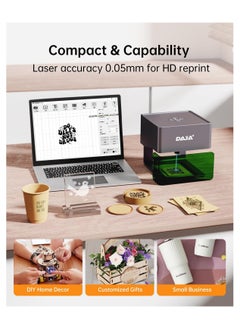 DAJA DJ6 Laser Engraver DIY Marking Portable Engraving Machine for DIY Handcraft Logo Mark Printer 80x80mm Carving Area Support Wireless Mobile Connection Wood Ceramics Kraft Papers Leathers Plastic  - Image 5