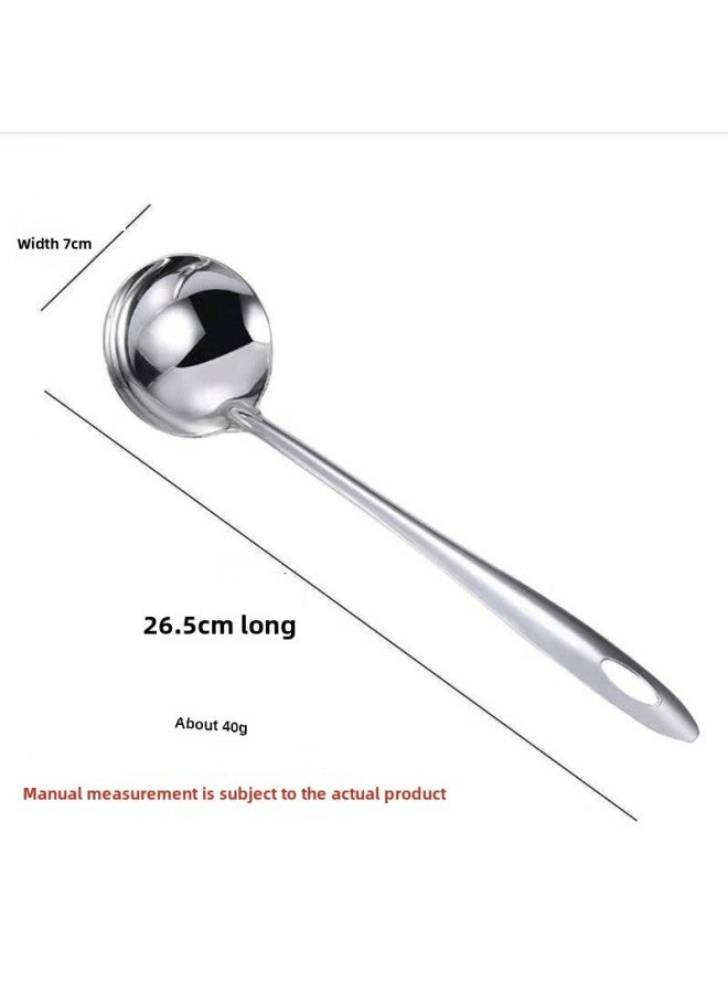 Stainless Steel Household Soup Spoon Thickened Soup Leak Tableware Spoon Hot Pot Shop Special Soup Leak Spoon Porridge Spoon Kitchen Spoon Soup Shell-Specifications:410 Stainless Steel Pointed Tail Spoon  - Image 1