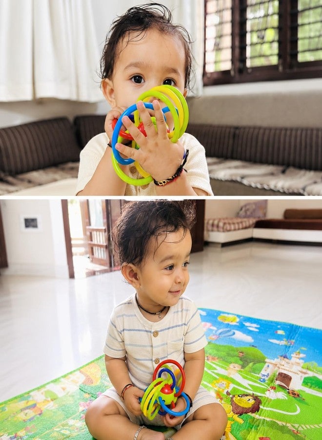 BluBasket Infant Silicone Sensory Baby Teether Ball | Loopi Teething Tube Toy with Rattle for Babies 3-12 Months | BPA-Free Food Grade Newborn Toy for Sensory Development & Gum Pain Relief - Image 3