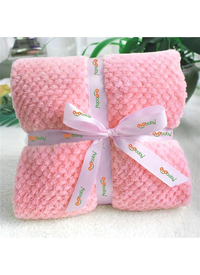 OYO BABY New Born Super Soft Baby Blanket Wrapper Sheet Cum Baby Blanket For Baby Boys, Baby Girls, Babies New Born Baby Products All Baby Pink, Fleece, Lightweight, 1 Count  - Image 4