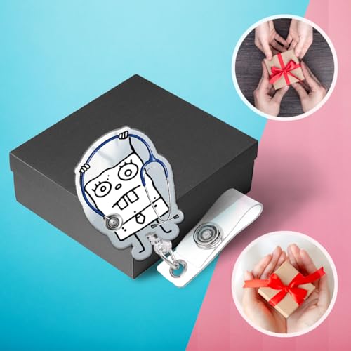 963RW Funny Badge Reel Hospital ID Retractable Holder with Acrylic Clip, Cute Nurse Badge Reels for RN, MD, Critical Care, ICU, Healthcare - Image 5