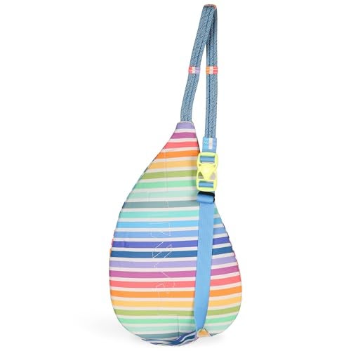 KAVU Mini Slingback Pack with Adjustable Rope Shoulder Strap Rainbow Stripe - Image 3