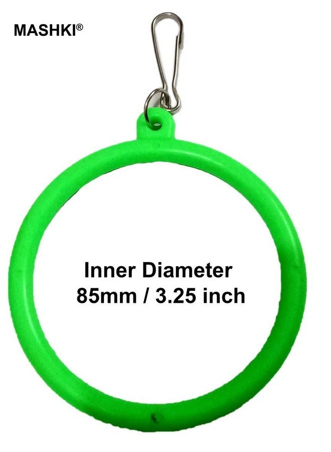 مشكي ألعاب الطيور والأراجيح للطيور المحبة والببغاء والبادجي والطيور الأليفة للكوكتيل. أرجوحة 3 طيور متعددة الألوان مع خطاف من الفولاذ المقاوم للصدأ - للطيور الصغيرة إلى المتوسطة الحجم (3.25 بوصة) - Image 5