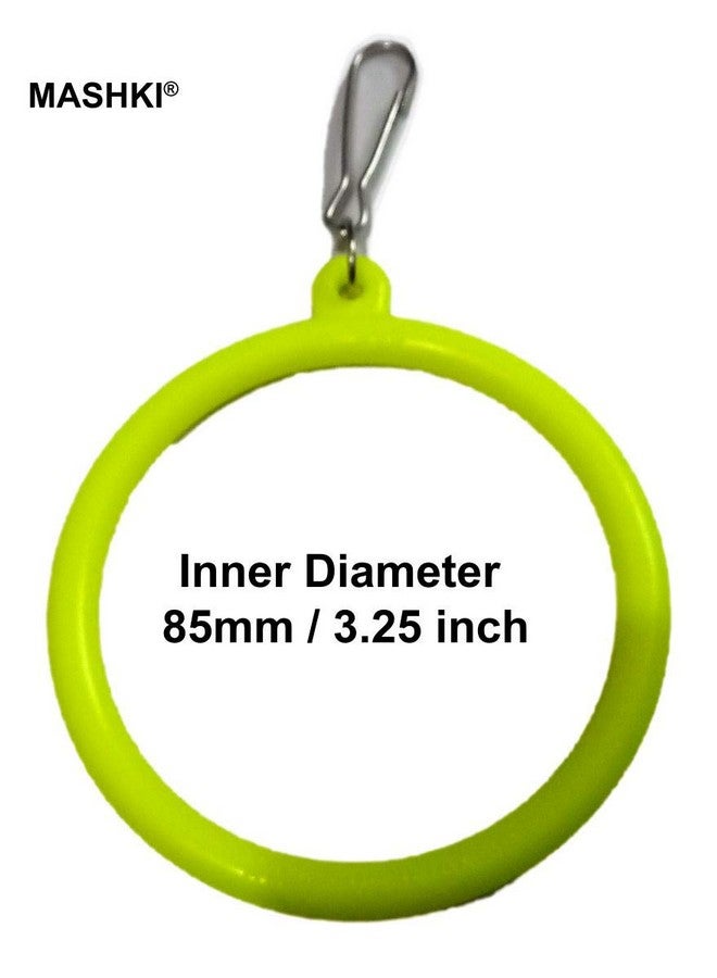 مشكي ألعاب الطيور والأراجيح للطيور المحبة والببغاء والبادجي والطيور الأليفة للكوكتيل. أرجوحة 3 طيور متعددة الألوان مع خطاف من الفولاذ المقاوم للصدأ - للطيور الصغيرة إلى المتوسطة الحجم (3.25 بوصة) - Image 4