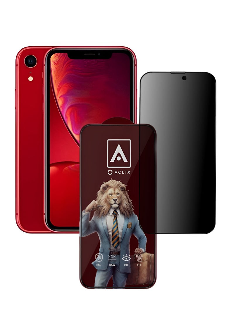 ACLIX Antistatic ESD Dustproof Premium Quality High Definition Anti-Spy Privacy Tempered Glass Screen Protector Designed For  iPhone XR - Image 1