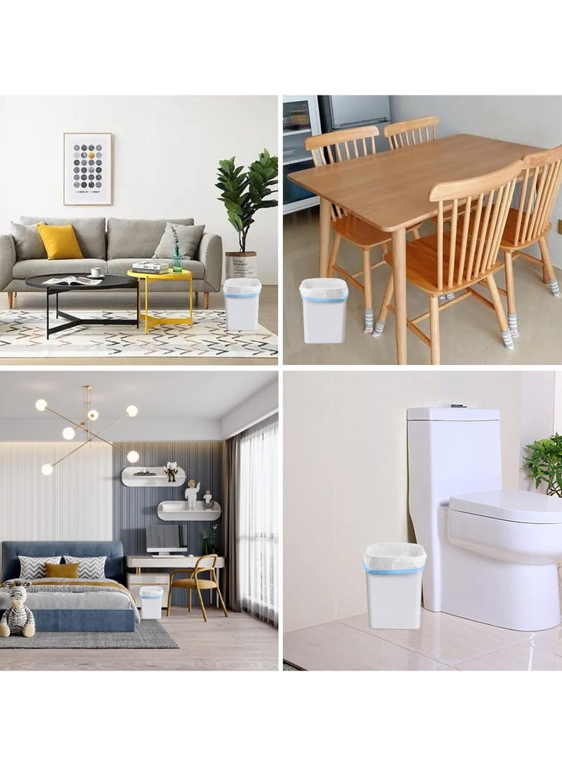 أكياس قمامة صغيرة سميكة جديدة مصنوعة من مواد معززة لأكياس قمامة المطبخ مع حبل ربط، تصميم للإغلاق التلقائي وحقيبة قمامة قابلة للارتداء مكونة من 100 قطعة - Image 2