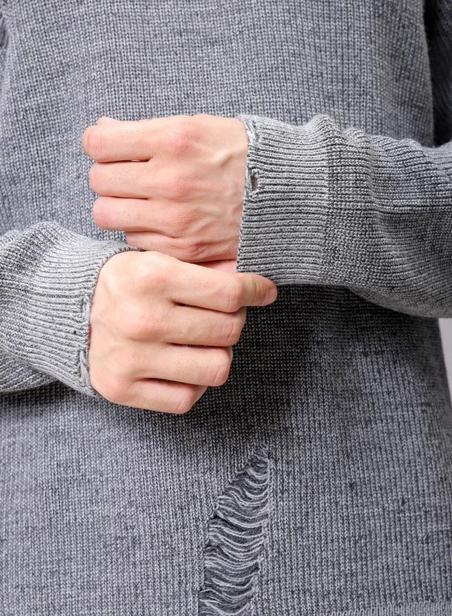 شركة المرآب الهندية Men Oversized Textured Crew Neck Sweater