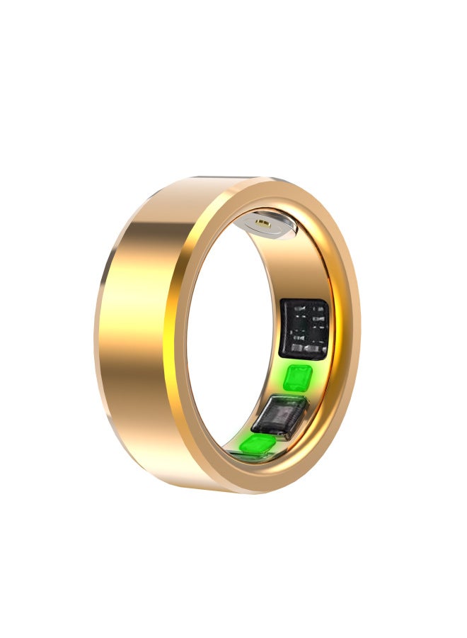 Titanium Stainless Steel Bluetooth Smart Ring Waterproof Sports Sleep Heart Rate Monitoring European And American Hot Sale Fashion Ring-Color:Gold Ring Ring Charging Cable - Image 1