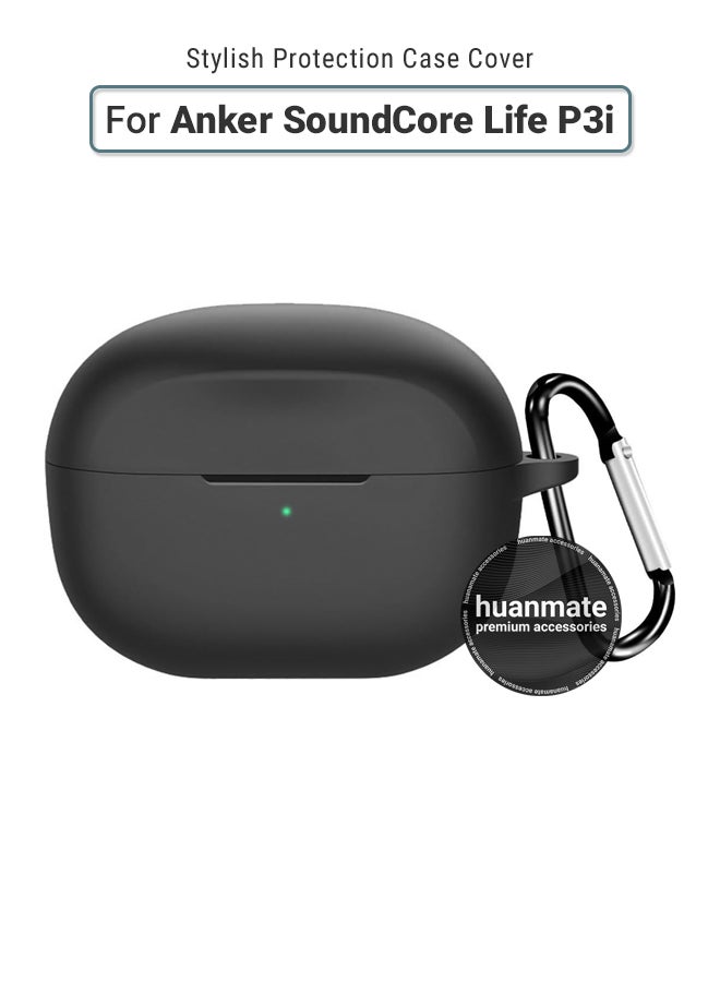 huanmate Anker SoundCore Life P3i Silicone Case Cover - Black - Made with Soft Silicone, Lightweight & Durable - Stylish Design, Accurate Cut-outs, Easy Installation & Removal  - Image 1