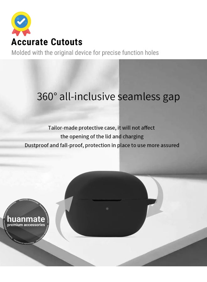 huanmate Anker SoundCore Life P3i Silicone Case Cover - Black - Made with Soft Silicone, Lightweight & Durable - Stylish Design, Accurate Cut-outs, Easy Installation & Removal  - Image 5