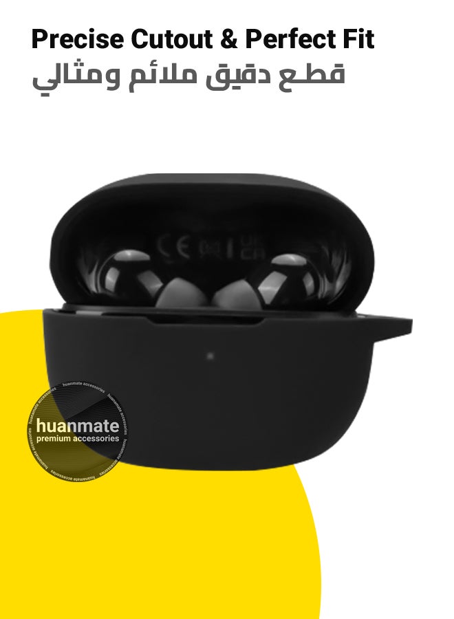 huanmate Anker SoundCore Life P3i Silicone Case Cover - Black - Made with Soft Silicone, Lightweight & Durable - Stylish Design, Accurate Cut-outs, Easy Installation & Removal  - Image 2