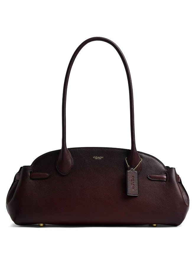 Coach Burgundy Leather Women Shoulder Bag CCM57 B4MPL Designer Handbag - Image 1