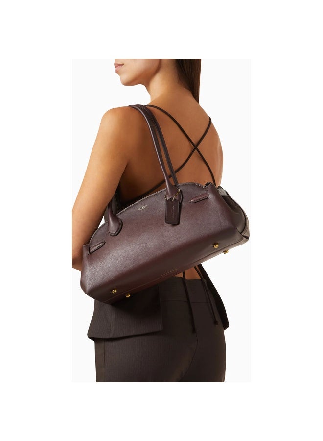 Coach Burgundy Leather Women Shoulder Bag CCM57 B4MPL Designer Handbag - Image 3