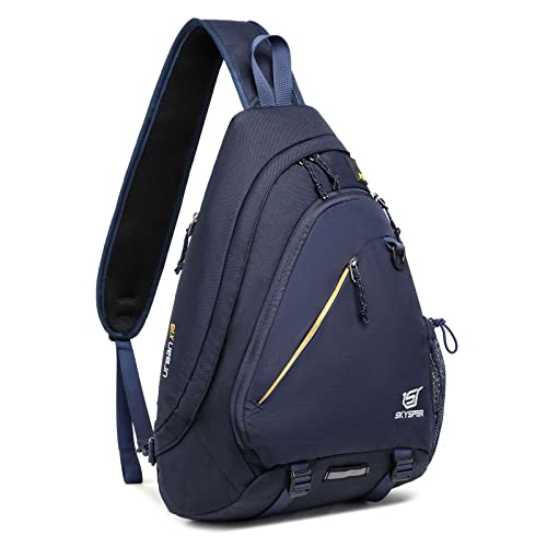 SKYSPER Sling Laptop Bag Up to 13 Inch 18L Crossbody Sling Backpack Travel Shoulder Bag Hiking Daypack for Men WomenNavyblue - Image 1